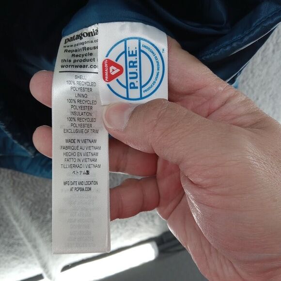 Patagonia Jacket Mens XXL Blue Nano Puff Primaloft Full Zip Quilted Lightweight - Picture 8 of 10